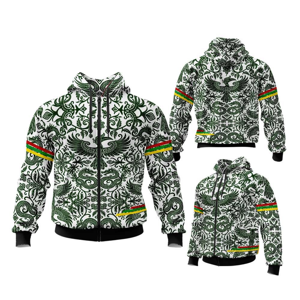 Jaket Dayak Kalimantan Hoodie Zipper Fullprint ART 22