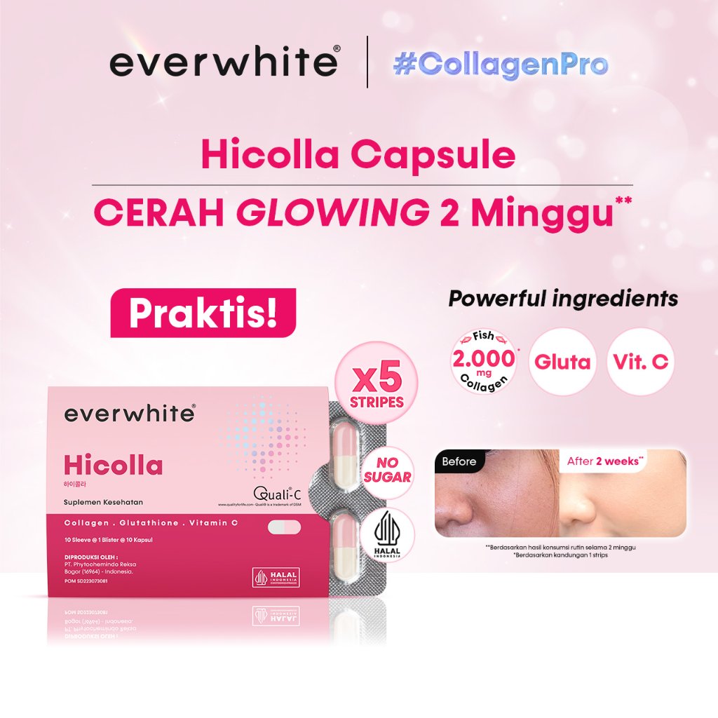 [Special Affiliate] Everwhite Hicolla Kapsul Minuman Kolagen Pencerah Kulit - Collagen Drink