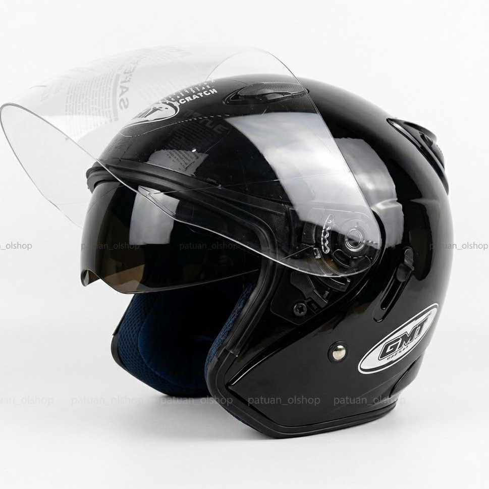 HELM HALFFACE DOUBLE VISOR GMT ORIGINAL HELM SEPEDA MOTOR HELM SNI HELM ORI HELM CENTRO HELM MURAH H