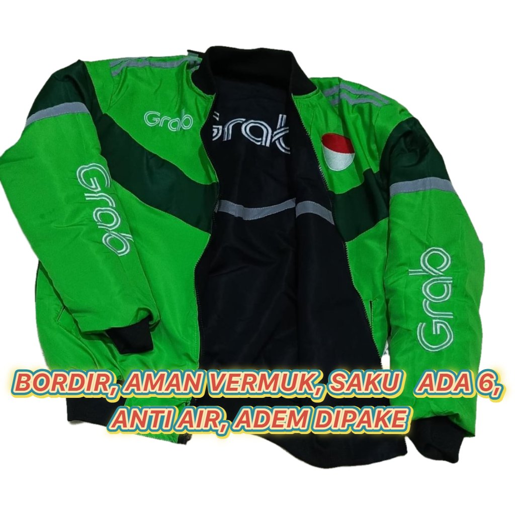JAKET BB GRAB IJO DAN GRAB HITAM #JAKET BUNGLON GRAB GRAB #JAKET BOLAK BALIK GRAB HIJAU GRAB HITAM #