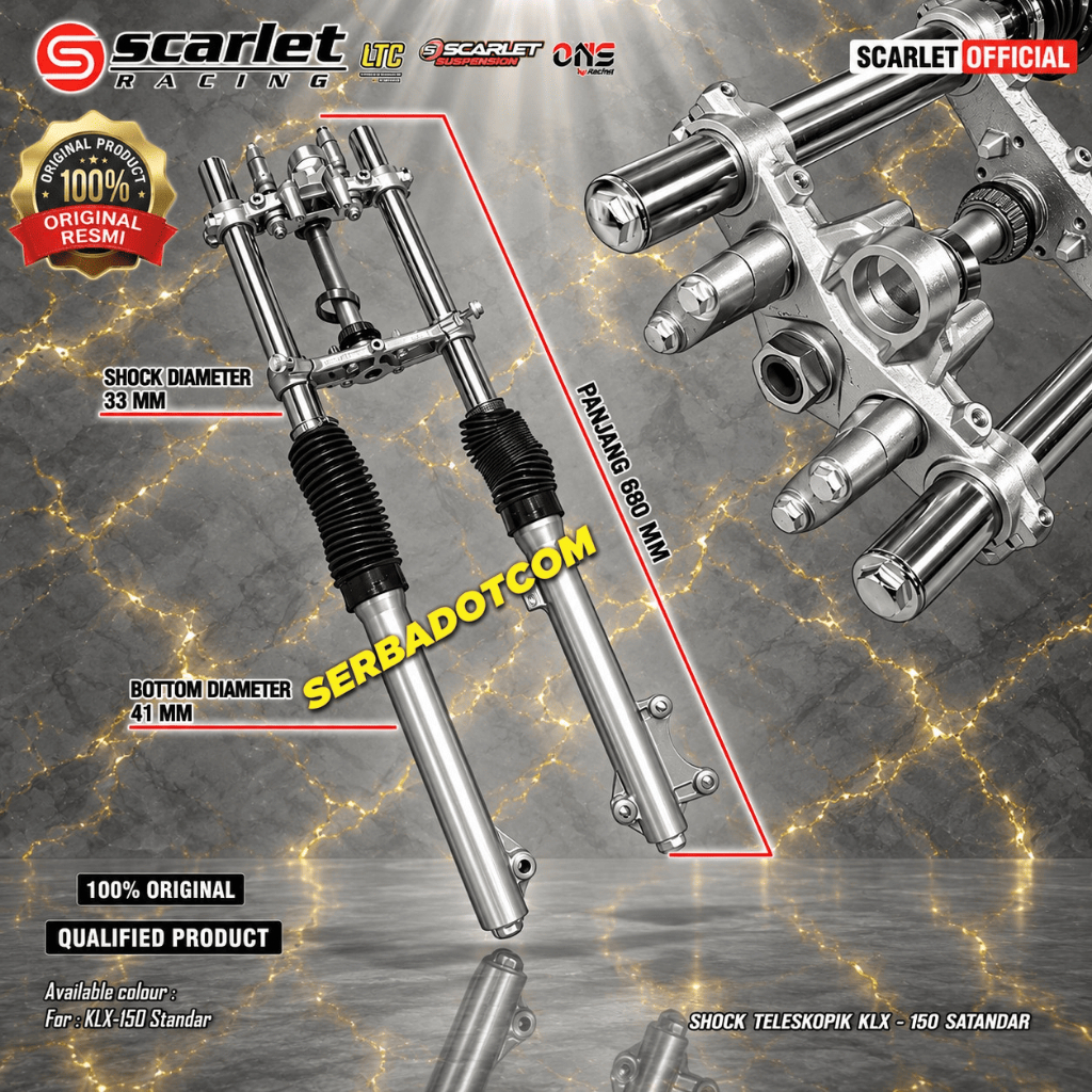SHOCK SKOK DEPAN KLX 150 SIM1 SIM 1 L LONG S STANDART SHOCKBEKER DEPAN KLX TRAIL CROSS TRABAS SCARLE