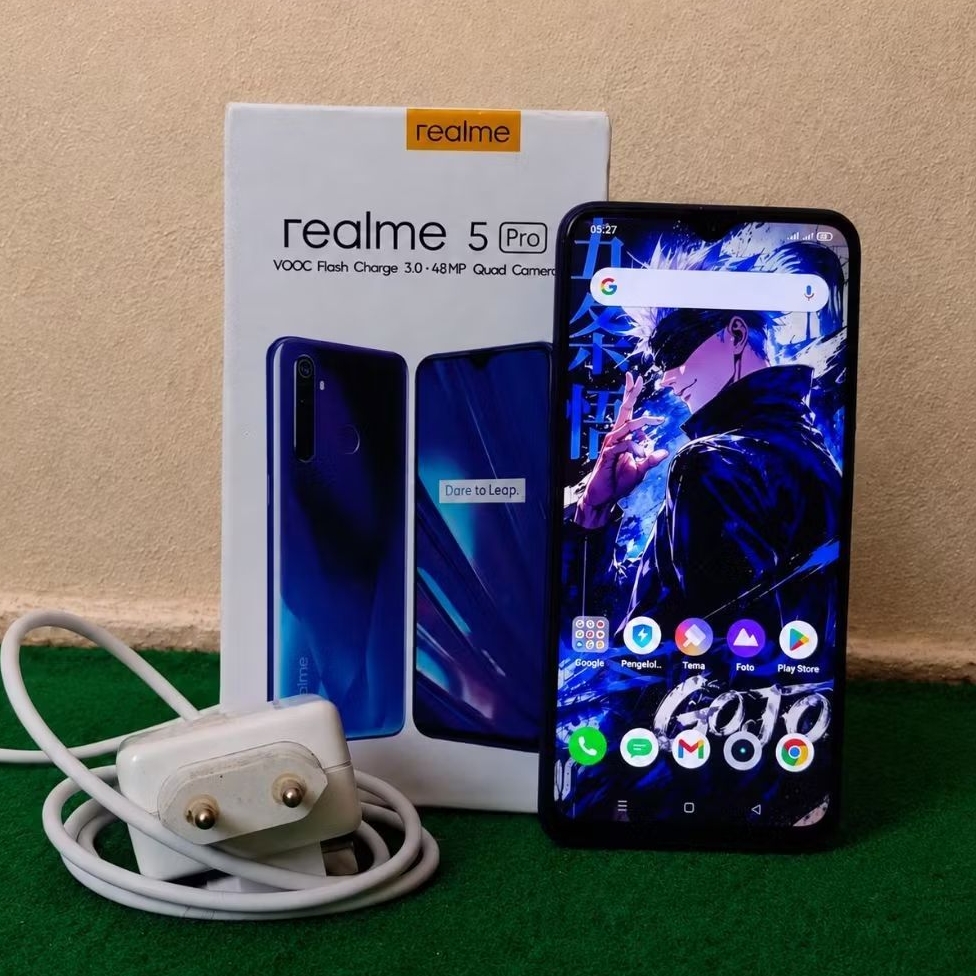 REALME 5 PRO 4/128 Fullset Snapdragon 712 Android 11 HP Second Siap Pakai. Batre Awet