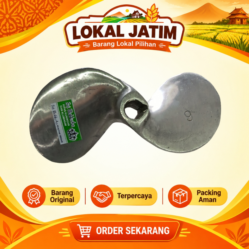 Kipas Perahu Baling Baling Aluminium 9PK Propeler 2 Daun Kipas Perahu Nelayan