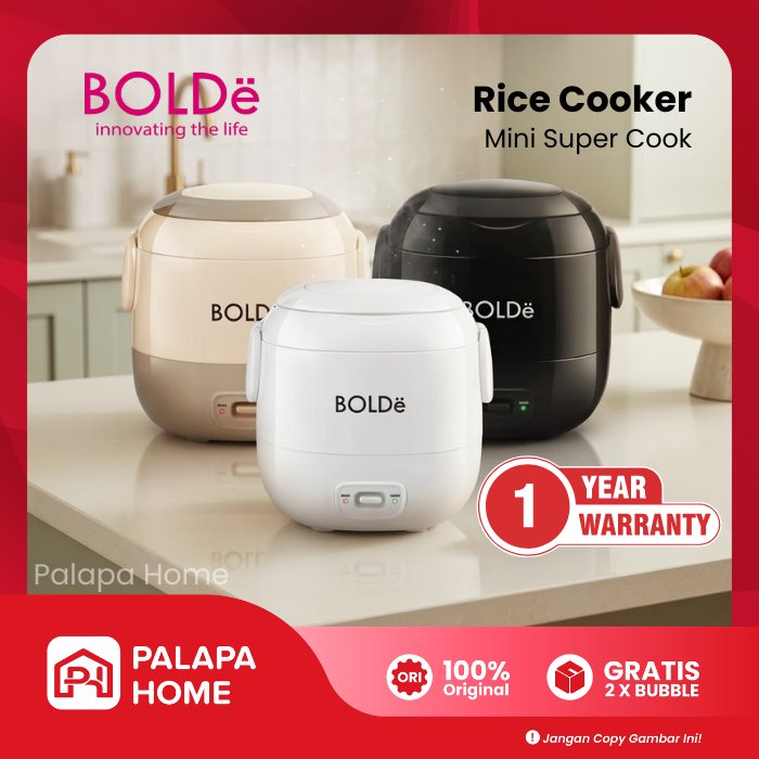 BOLDe Super Cook Mini Rice Cooker 0.3 Liter | Magic Com Penanak Nasi Elektrik Kecil Panci Anti Lengk