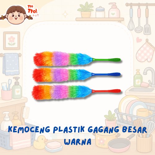 TTOTTO Kemoceng Plastik Gagang | Kemoceng Plastik | Kemoceng Debu | Kemoceng Rainbow | Kemoceng Gaga