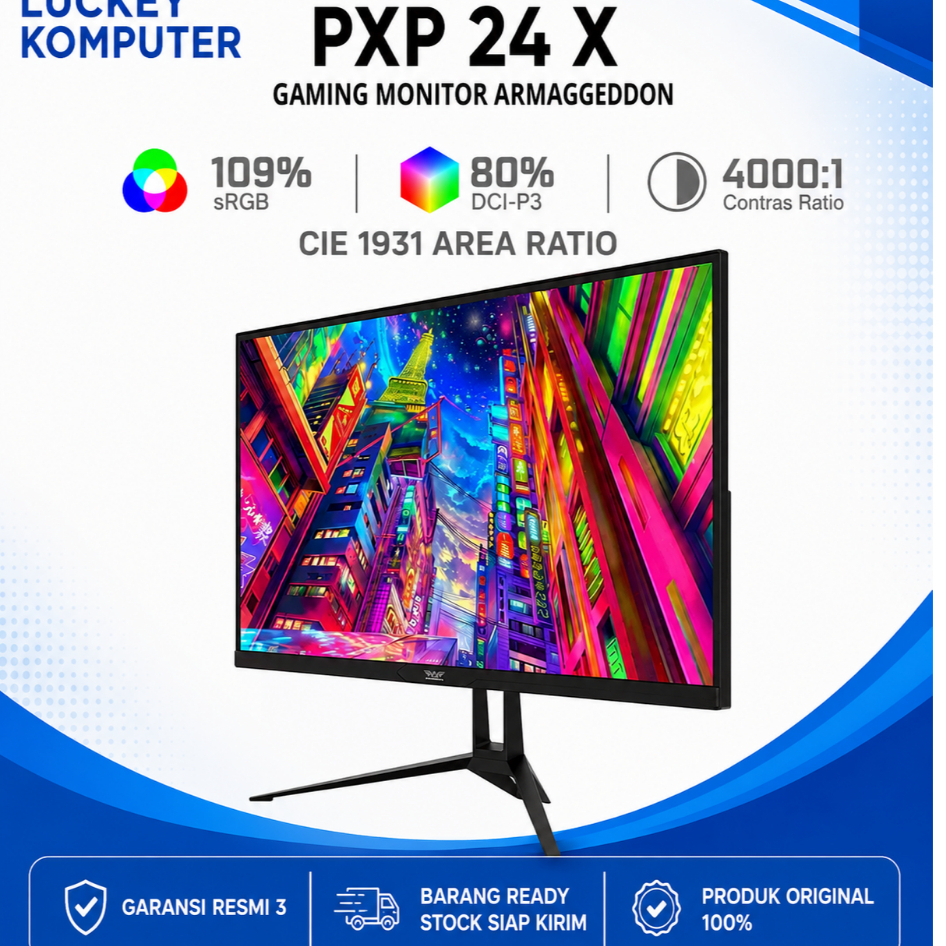 Armaggeddon Monitor Gaming 24 Inch FHD 240Hz Fast VA PXP 24X Black - Garansi 3 Tahun