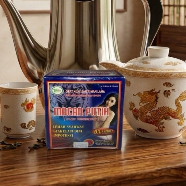 Set peralatan kopi motif [MACAN PUTIH]