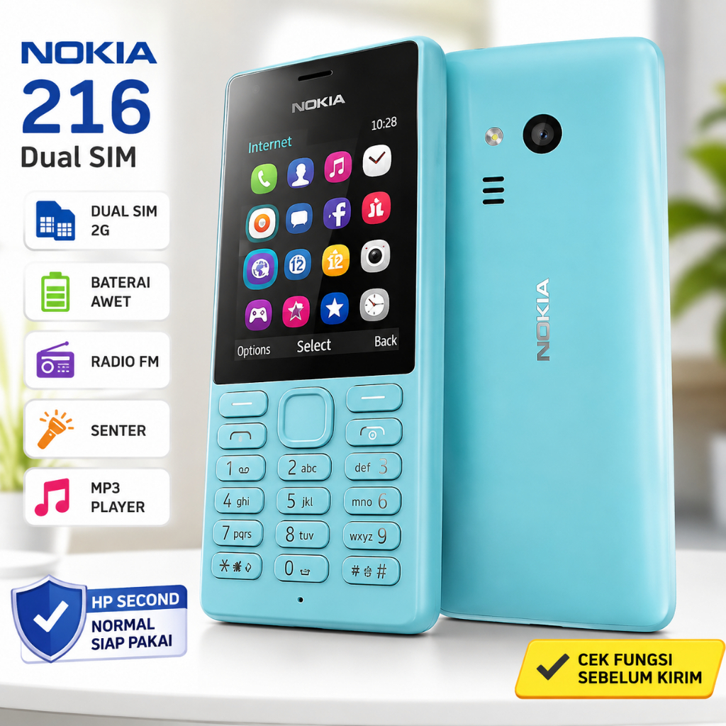 HP Jadul Second / HP Nokia 105 TA 1557 , Nokia 150 RM 1190 , Nokia 216 Selfie / Second Normal Siap P