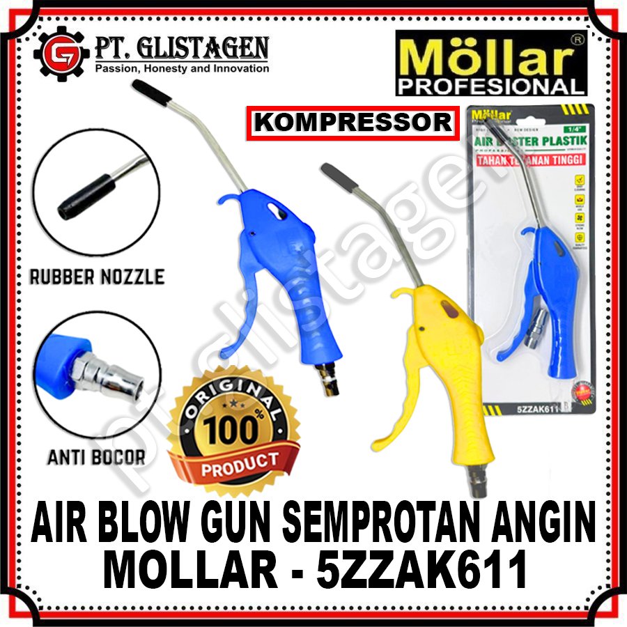 MOLLAR 5ZZAK611 Air Blow Gun 4" Inch 1/4" inch Semprotan Angin Kompresor Coupler Air Duster Cleaning