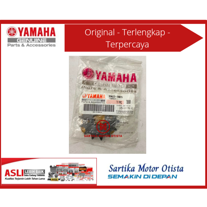 ORIGINAL SPROCKET, DRIVE (14T) GEAR DEPAN JUPITER MX 2011 50C YAMAHA (93822-14815)
