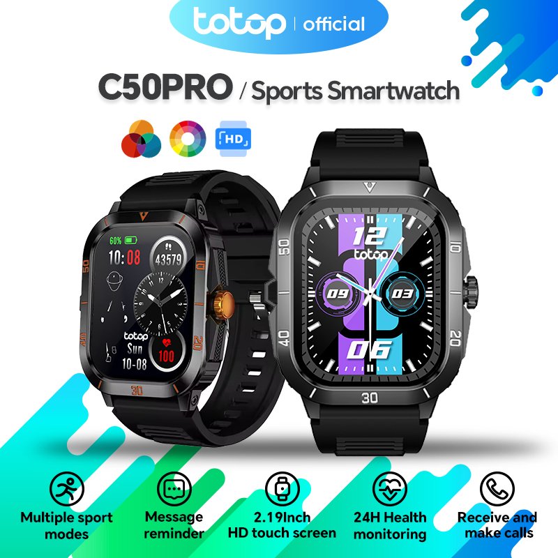 Totop SmartWatch C50Pro Sports Health Bluetooth Smartband 2.19 inch HD Screen Full Touch Bluetooth C