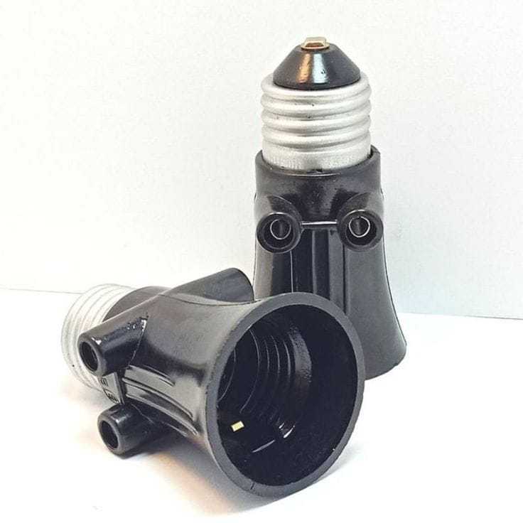 Fitting Lampu Kombinasi Broco 226 Hitam E27 Original / Colokan Steker Cabang T Stopkontak