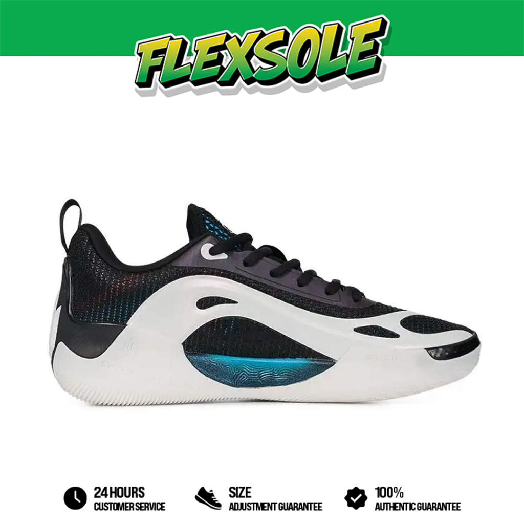 Flexsole - Sepatu Peak Andrew Wiggins AW 4 Black White Men's Basketball Sport Shoes Sepatu Olahraga 