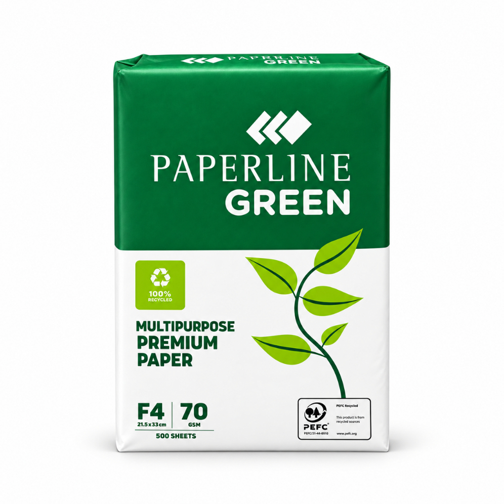 Kertas HVS PAPERLINE GREEN F4 70gsm 1 Rim 500 Lembar