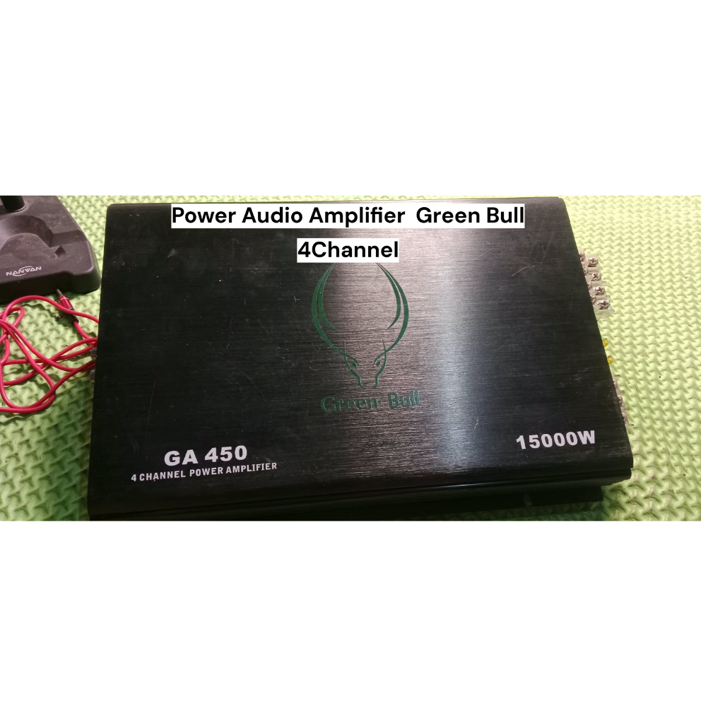 Power Audio Amplifier Green Bull 4 Channel | Kondisi Bekas Normal.