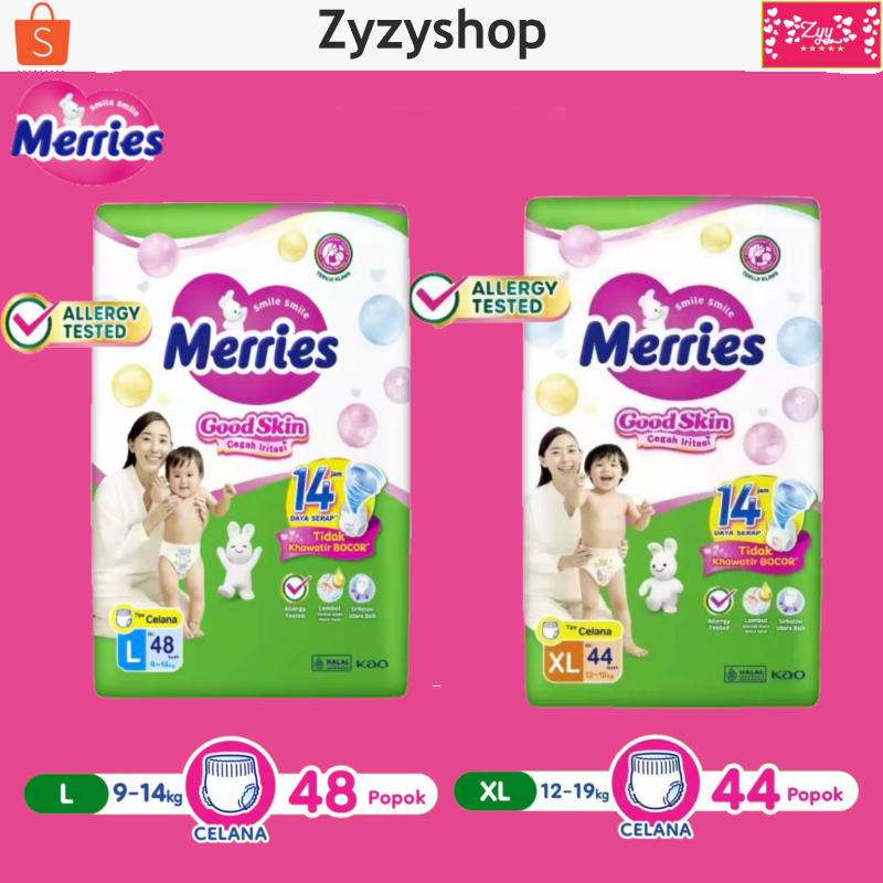 Merries Pants Good Skin Jumbo XL44 L48 - Popok Celana Merries XL44 L48