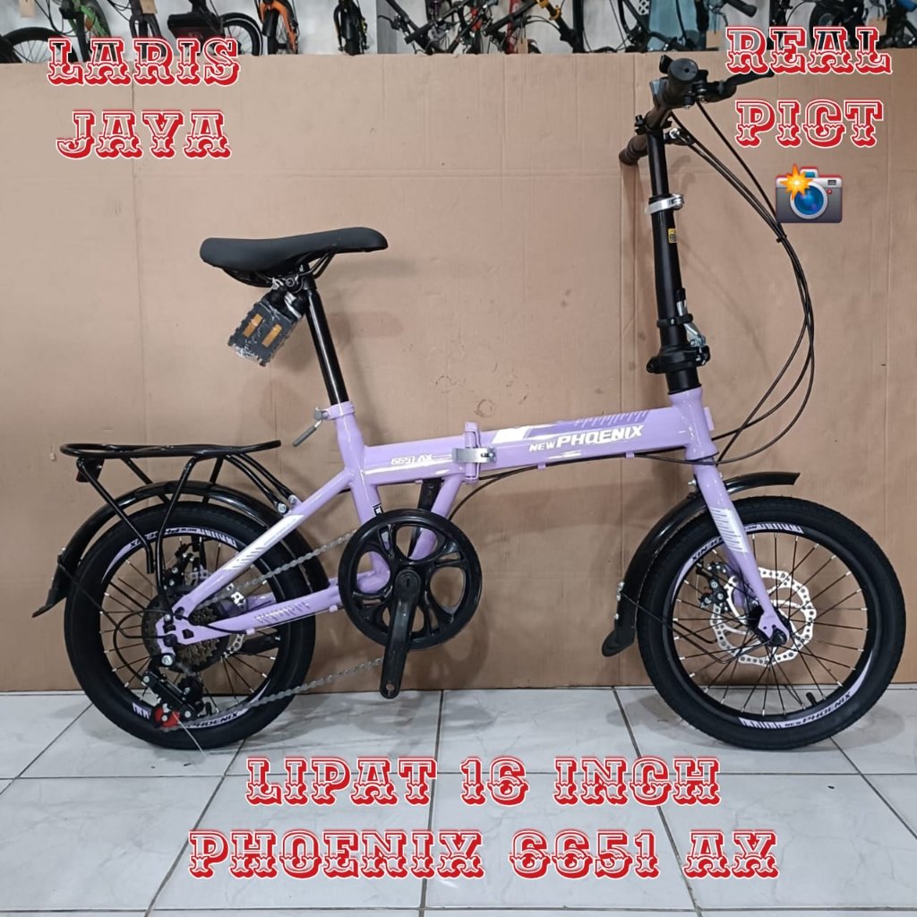 SEPEDA LIPAT 16 INCH PHOENIX NP 6651 AX REM CAKRAM 7 SPEED SEPEDA LIPAT PHOENIX 16 INCH NEW PHOENIX