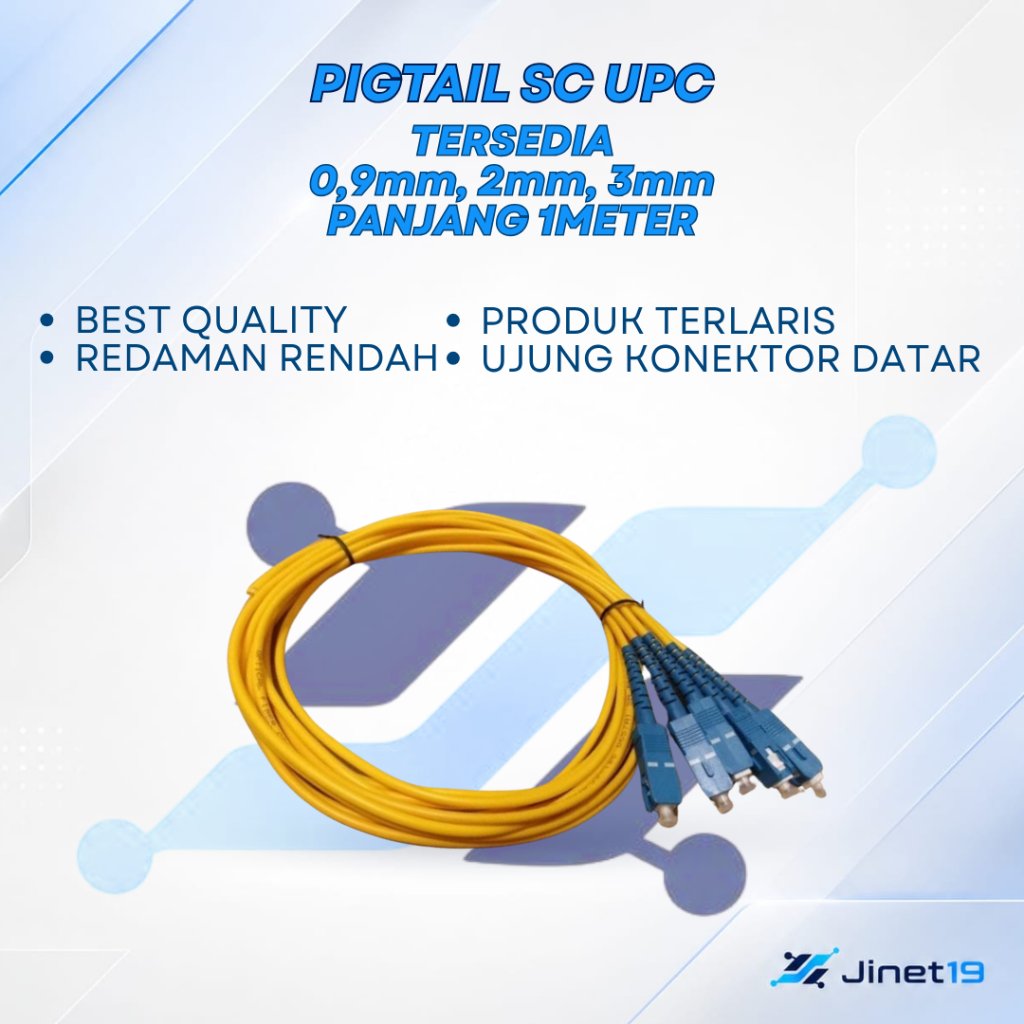 Pigtail SC UPC 3mm Pigtail SC UPC 2mm panjang 1Meter
