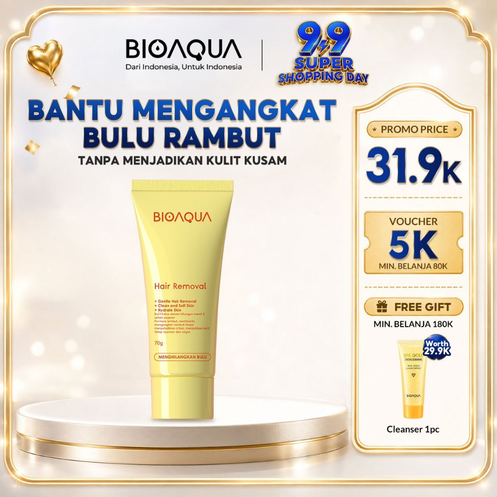 BIOAQUA Hair Removal Moisturizing Krim Perontok Bulu Ketiak Non-irritating Perontok Bulu Permanen Pe