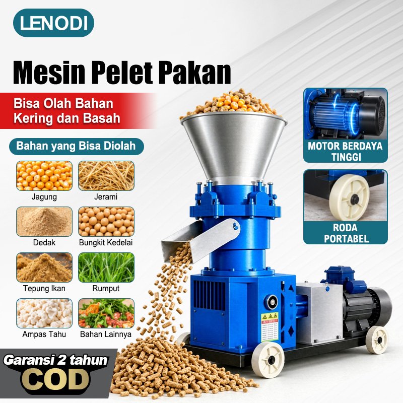 Mesin Pelet Pakan Ternak Multifungsi | Pembuat Pelet Kering Basah untuk Ayam, Sapi, Kambing, Ikan /2