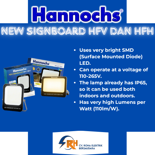 NEW SIGNBOARD HFV & HFH HANNOCHS/ LAMPU SOROT/ HANNOCHS INDONESIA