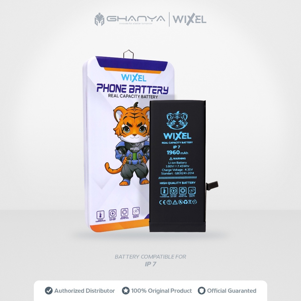 WIXEL Baterai Iphone 7 7G Batre Batrai Battery Dual Double Power HP Handphone Apple Ip Ori Original