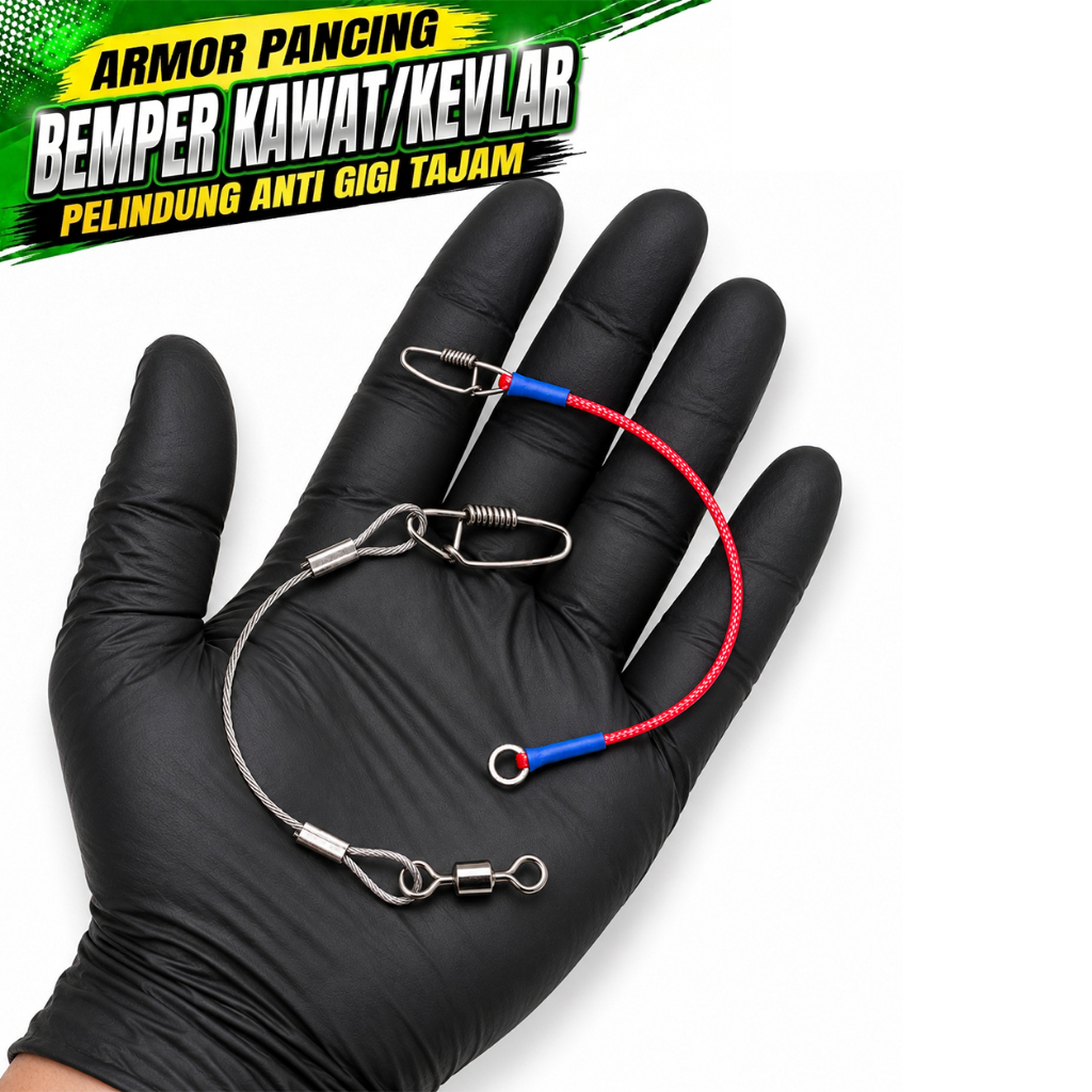 MMT7 Bemper Umpan Kevlar Kawat Seling Armor Pancing Casting Toman Gabus Jigging Pelindung Anti Gigi 