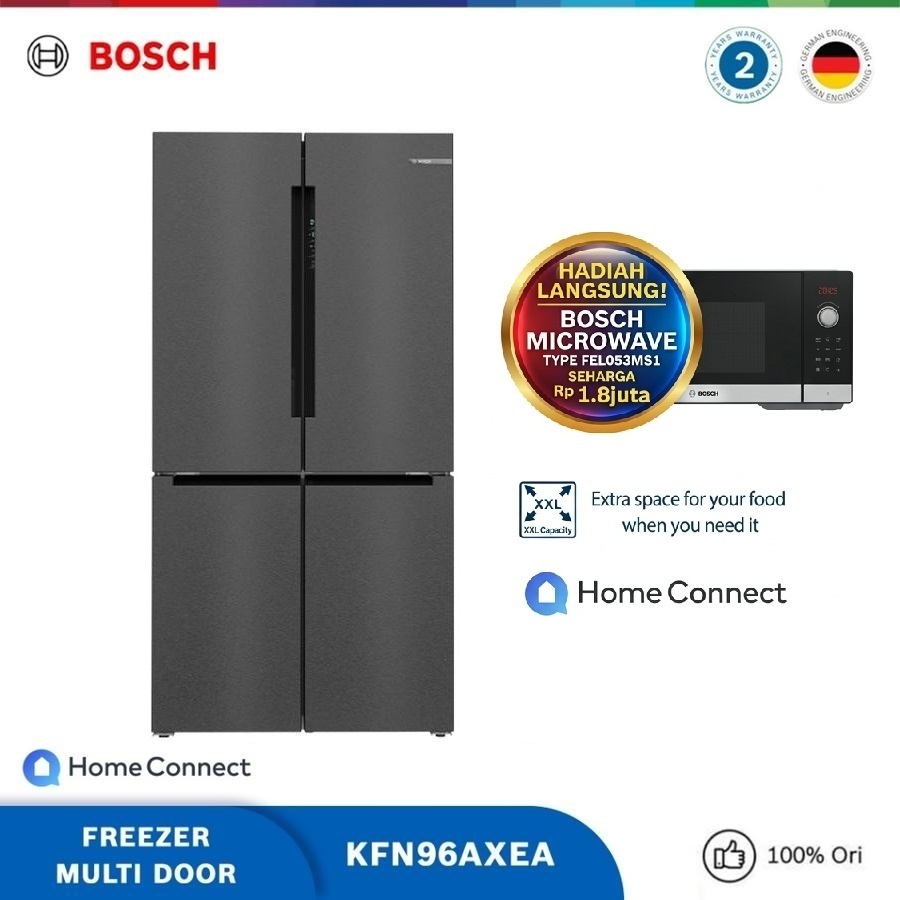 Bosch KFN96AXEA Kulkas French Door Freezer Bawah Multi Pintu Seri 6