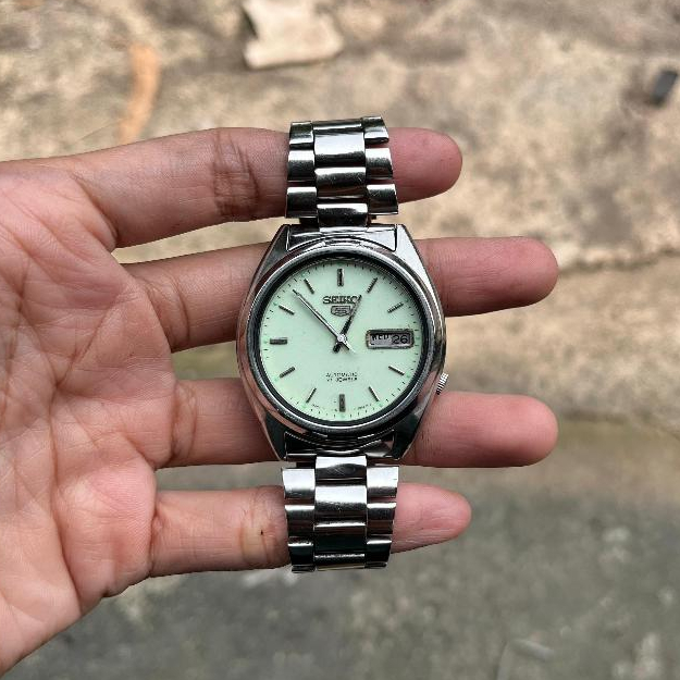 Jam tangan seiko 5 second original mulus lume