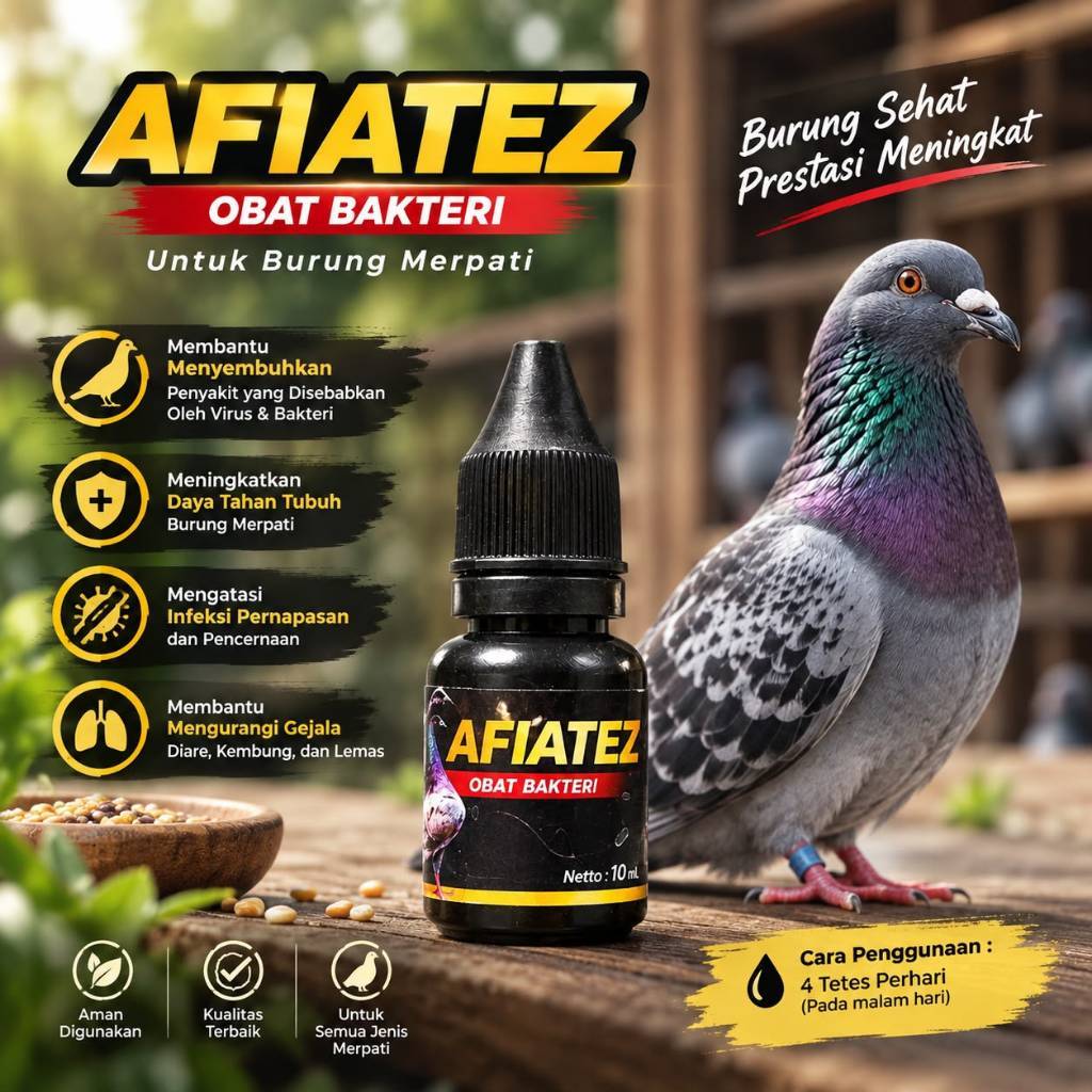 Obat Burung Merpati/Ocehan Sakit, Mencret, Kembung, Goham, Anti Bakteri dan Jamur AFIATEZ