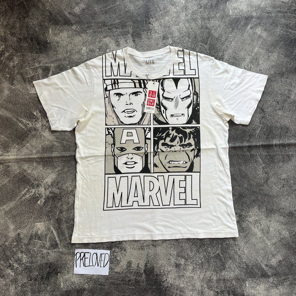 Tshirt Uniqlo UT x Marvel Kaos Putih ukuran XL