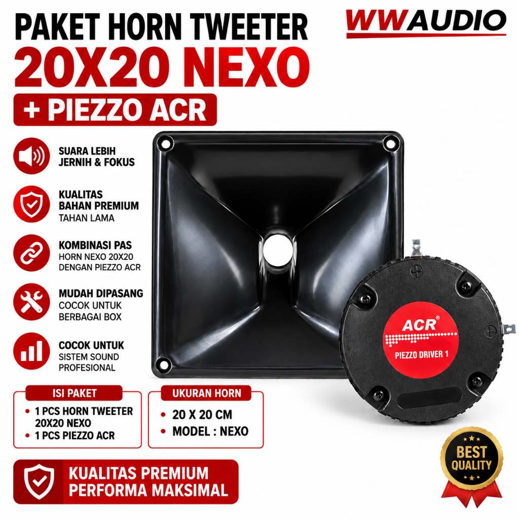 PAKET HORN TWEETER 20X20 NEXO PLASTIK PVC + ACR PIEZZO