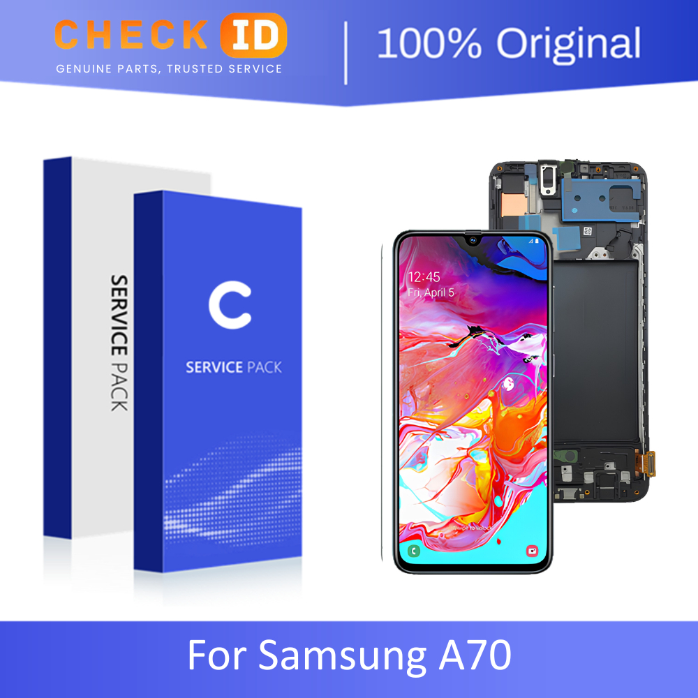 [ CHECK.ID ] AMOLED LCD + FRAME SAMSUNG A70 SM-A705 ORIGINAL