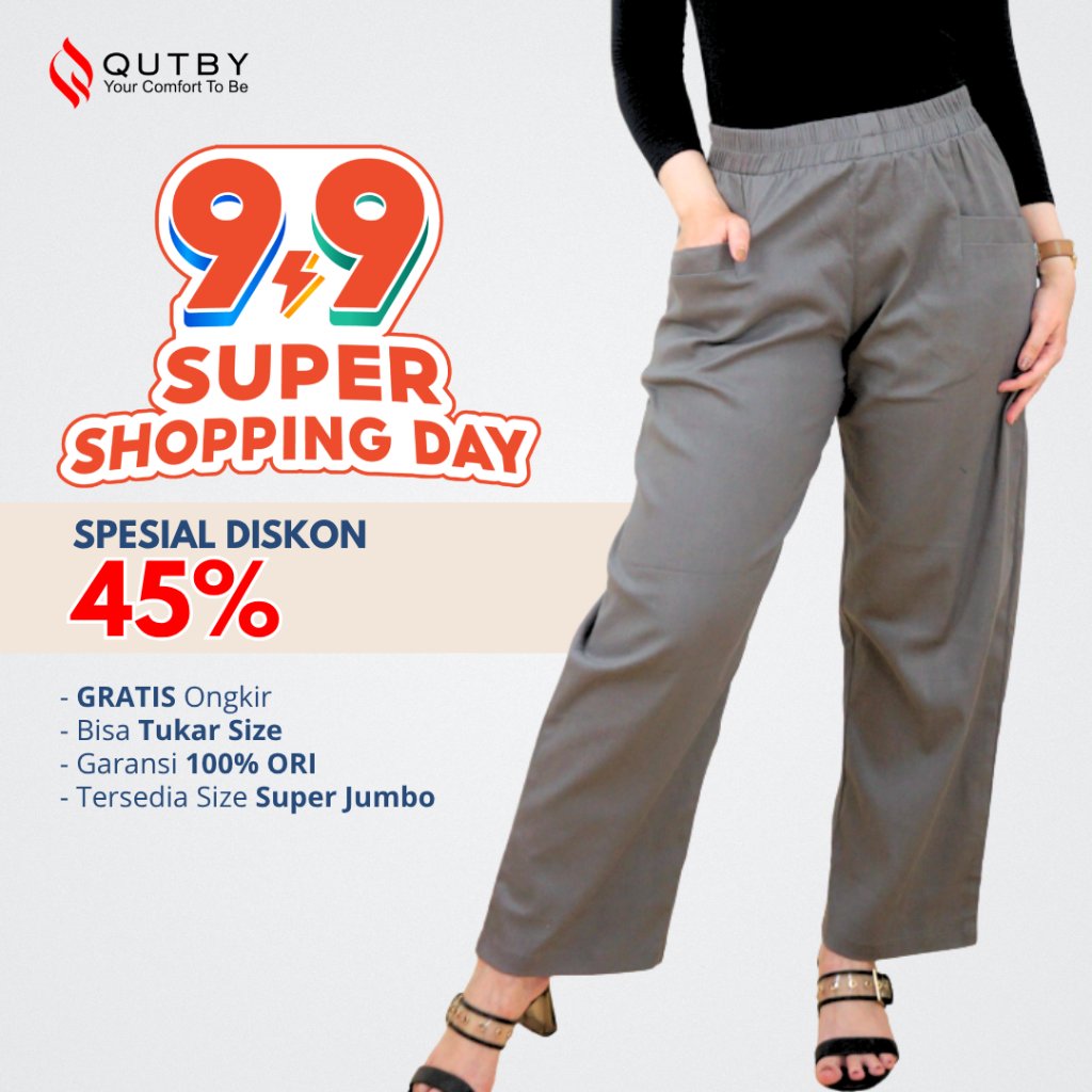 QUTBY - Celana Kulot Korean Long Pants Wanita