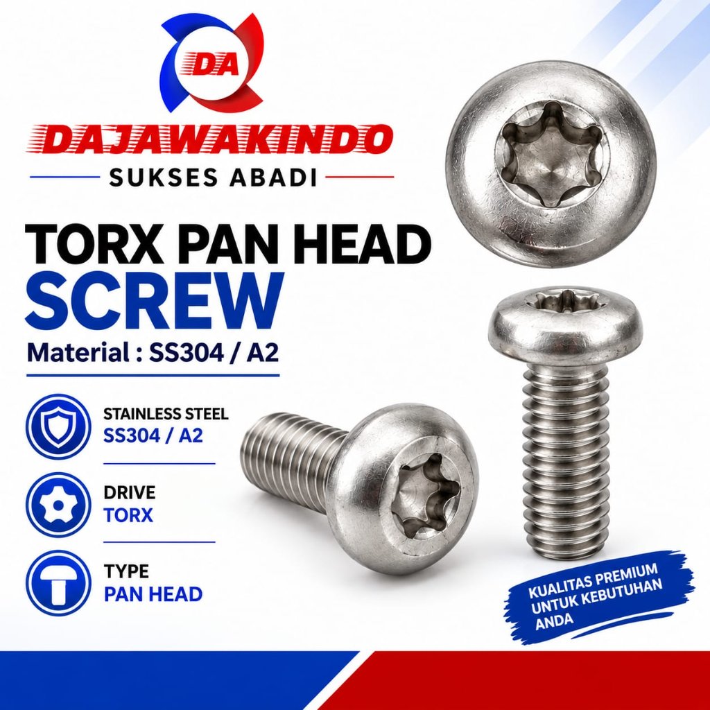 TORX PAN HEAD SCREW M4 x 8 MM STAINLESS 304