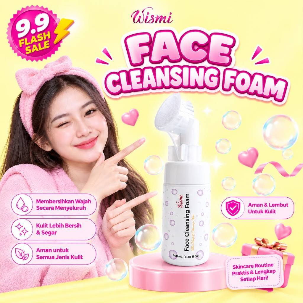 Facial Wash Non SLS 100 Ml - Facial Foam Brightening & Hydrating. DNA Salmon, Vitamin C, Centella.