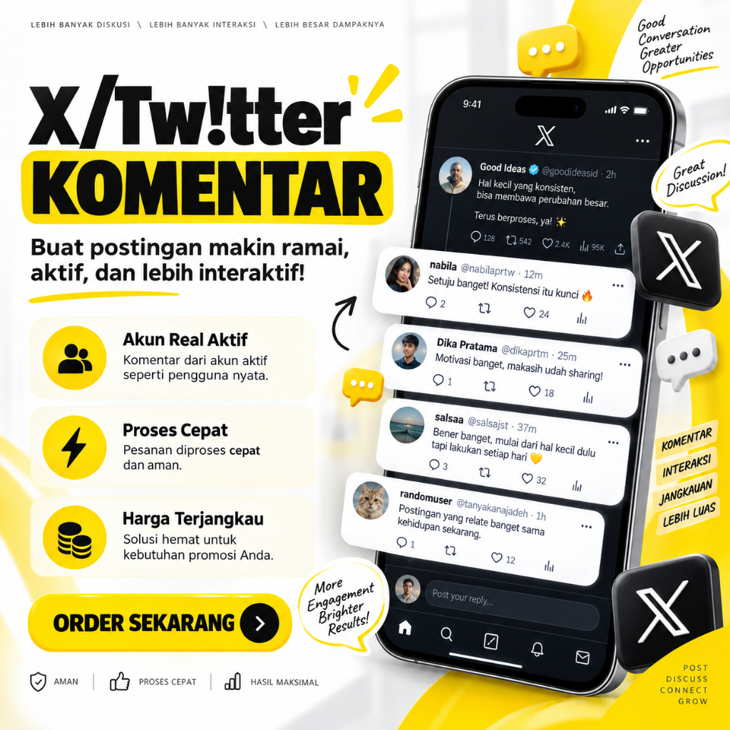 Jasa Komentar Twitter / X - Akun Real Aktif Indonesia Human Talent