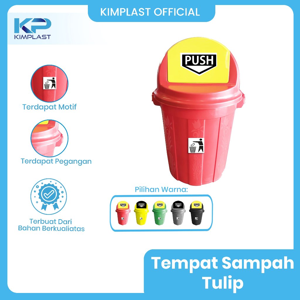 KIMPLAST Tempat Sampah Tulip 60 LT/ Tempat Sampah Besar/ Tong Sampah/ Tong Sampah Besar