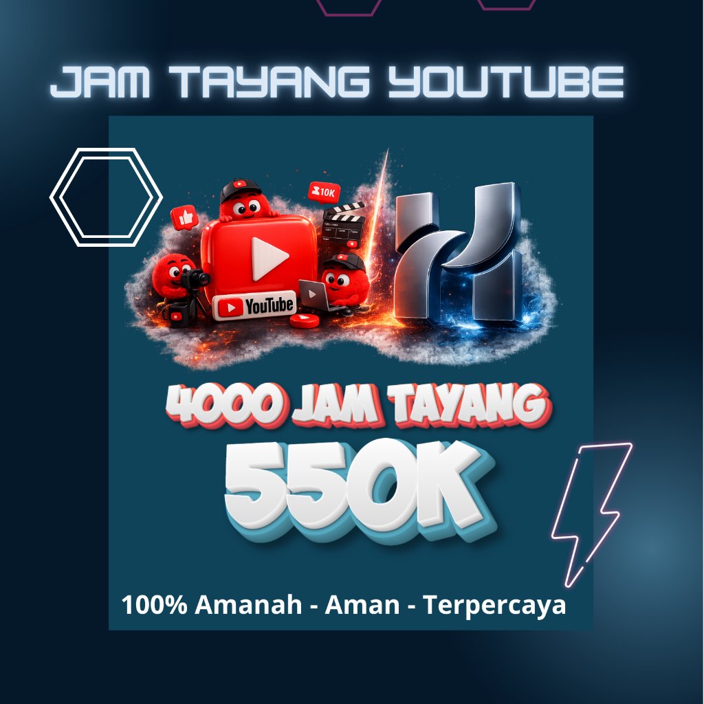 Jasa Jam Tayang YouTube 4000 Jam Tayang (BERGARANSI + PERMANEN)