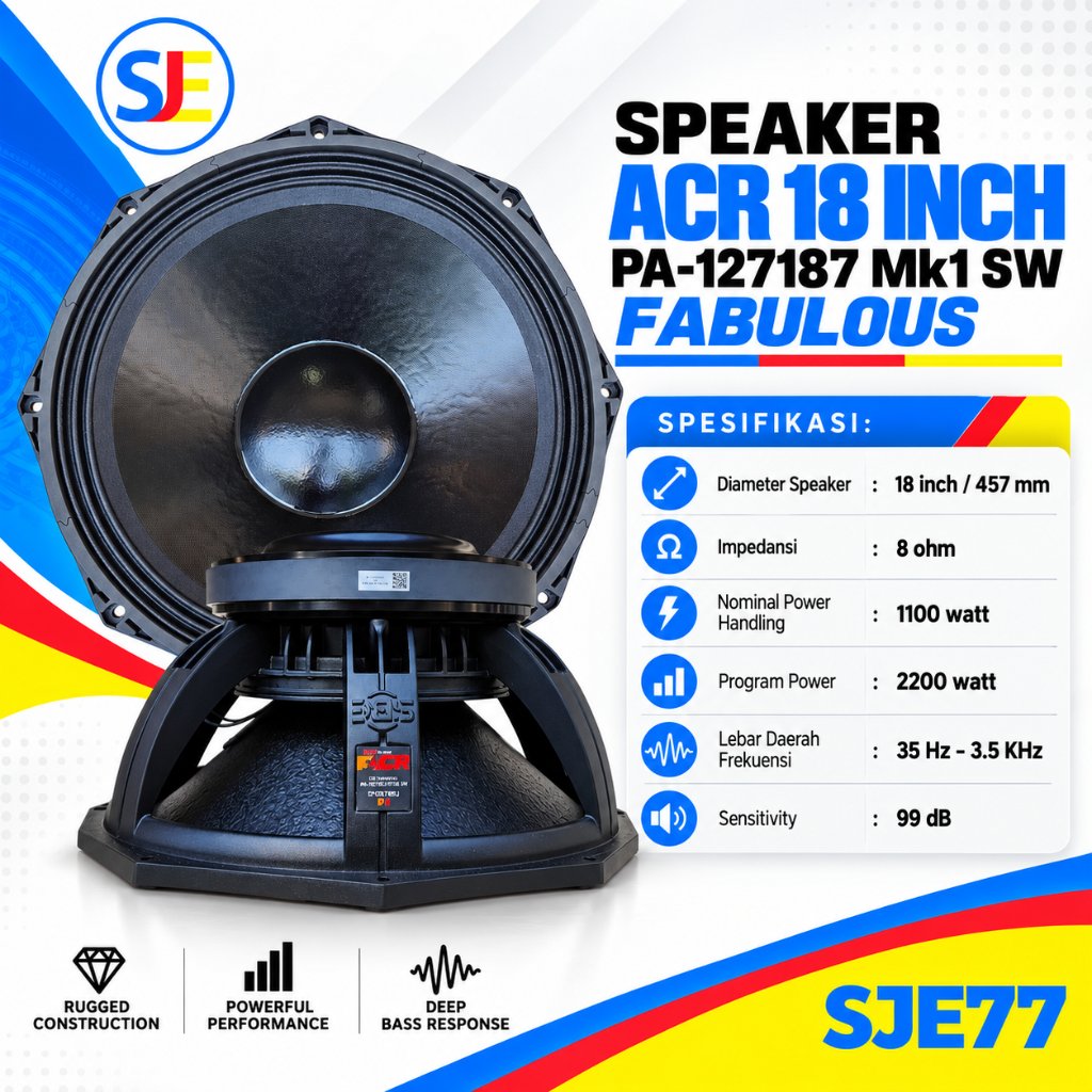 Speaker ACR 18" PA 127187 SW Fabulous / Speaker 18 inch ACR Fabulous PA 127187 / Speaker Subwoofer A