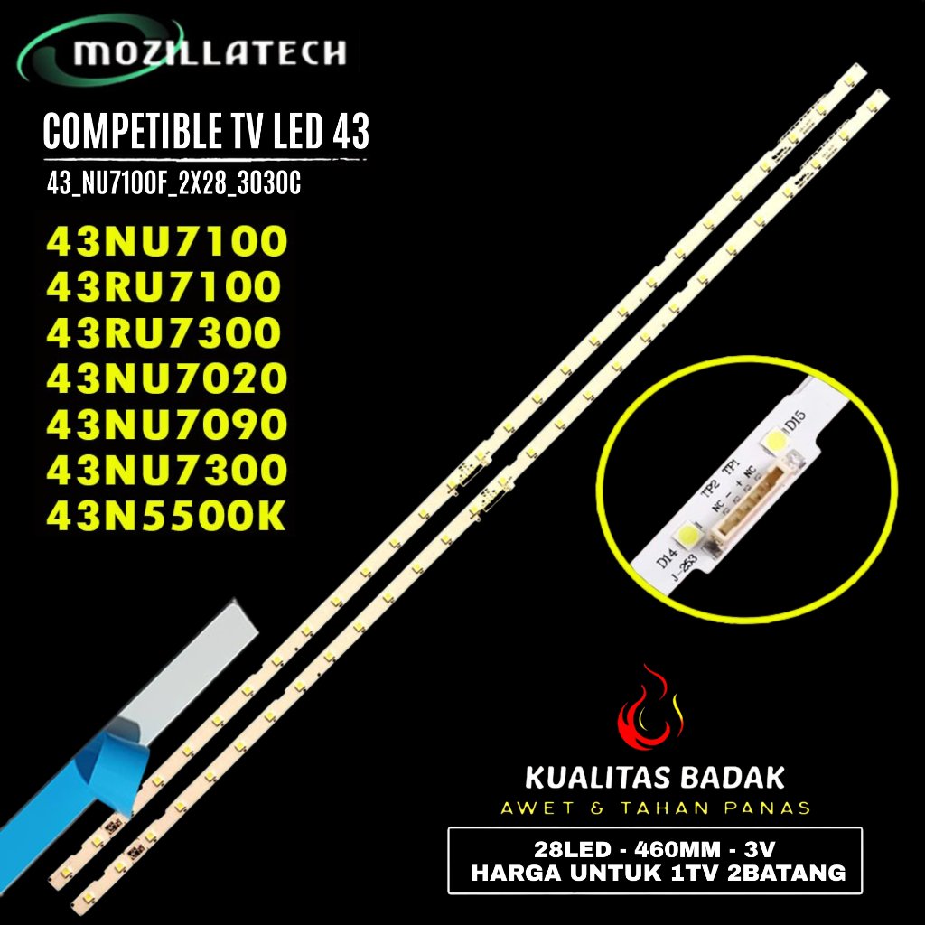BACKLIGHT TV SAMSUNG UA43NU7100K UA43NU7100 UA43RU7100 UA43RU7300 UA43NU7020 UA43NU7090 AOT-43-NU710