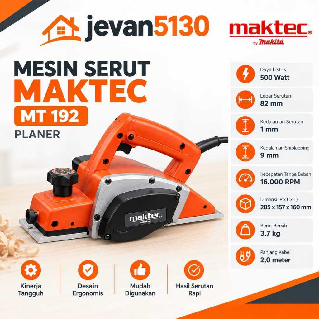Mesin Serut Kayu Maktec MT 192 - Mesin Serut Maktec by Makita
