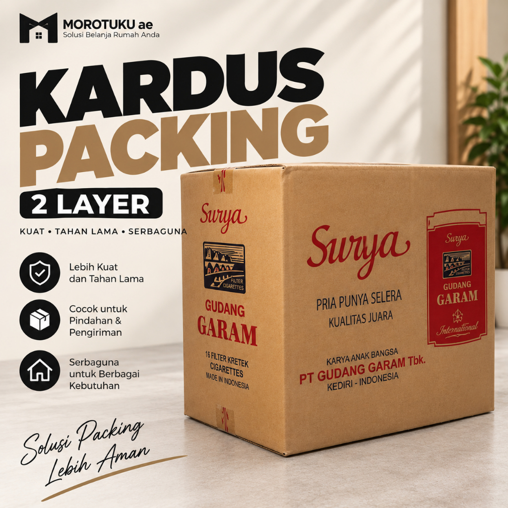 Kardus Packing / Karton / Dus Tebal 2 Layer Ukuran Besar & Jumbo Untuk Pindahan (Grup Gudang Garam)