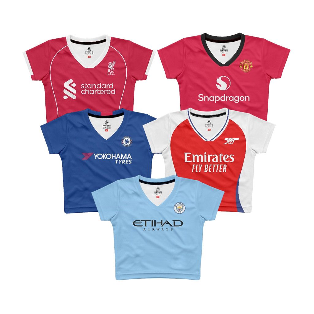 JERSEY CROP TOP V-NECK ATASAN WANITA PREMIER LEAGUE INGGRIS Y2K SLIM FIT PREMIUM