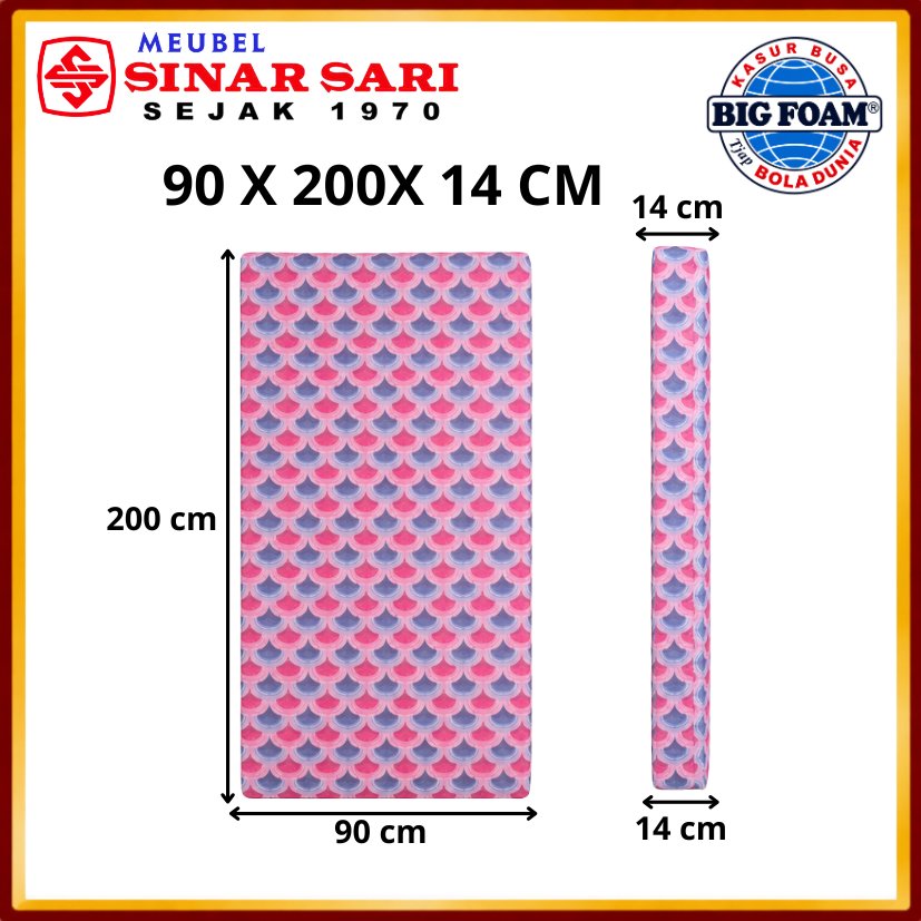 Kasur Busa Full Big Foam STANDAR 90x200x14cm Untuk Anak Kost Kamar Tidur