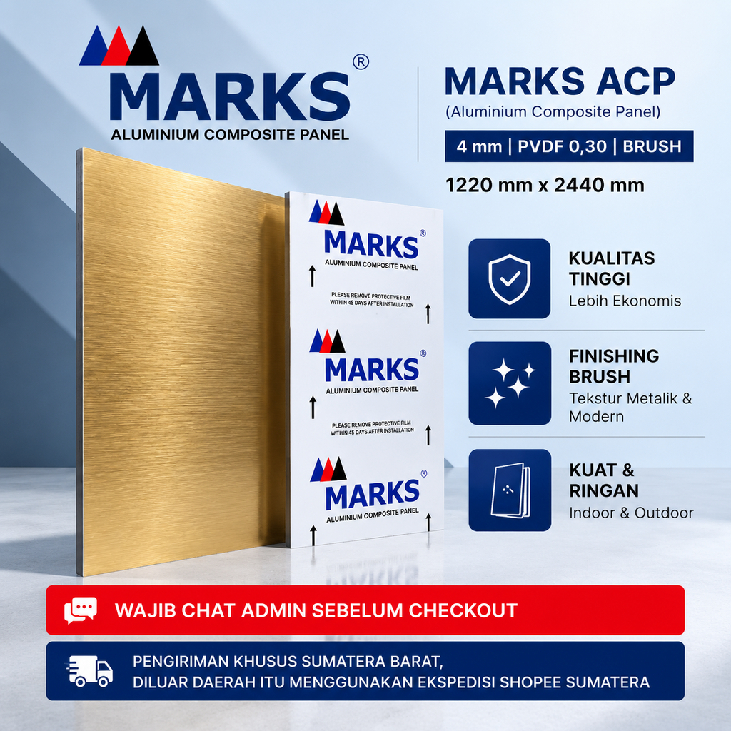 MARKS ACP (Aluminium Composite Panel) 4 mm PVDF 0,30 1220 mm x 2440 mm (BRUSH)