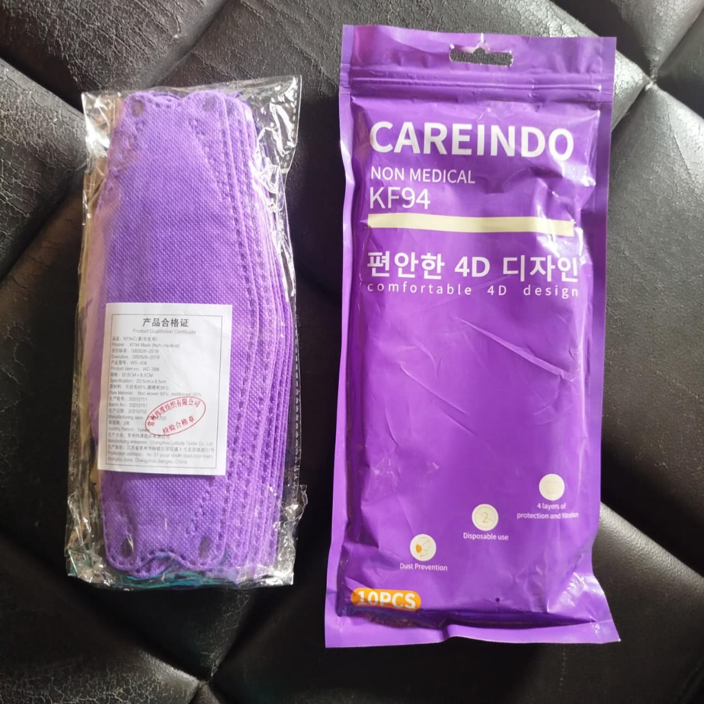 MASKER KF94 CAREINDO UNGU ISI 10 PCS
