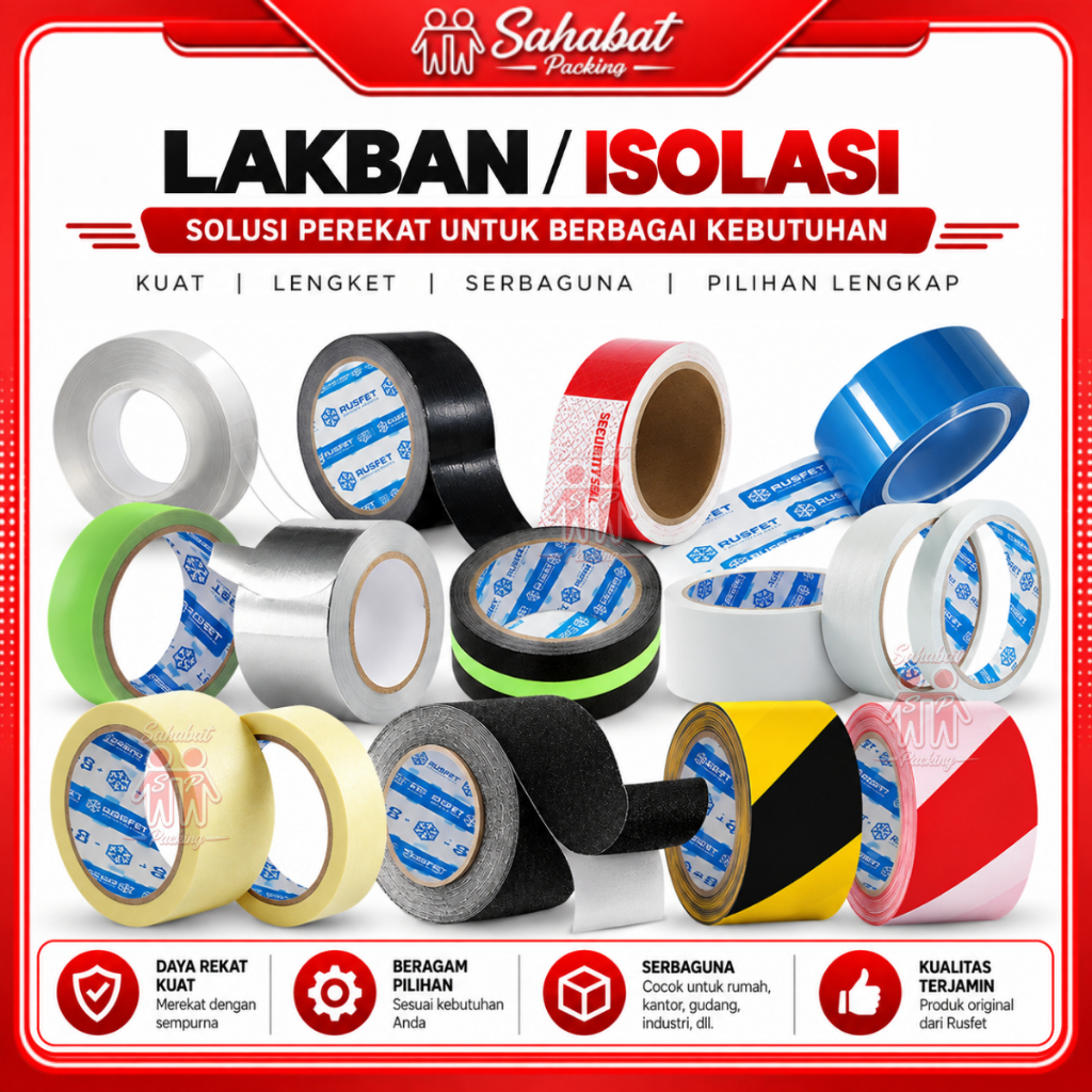 Lakban Security Void Spotlight Masking / Nano / Cloth / Double Tape / Danger Police Line Premium Ter