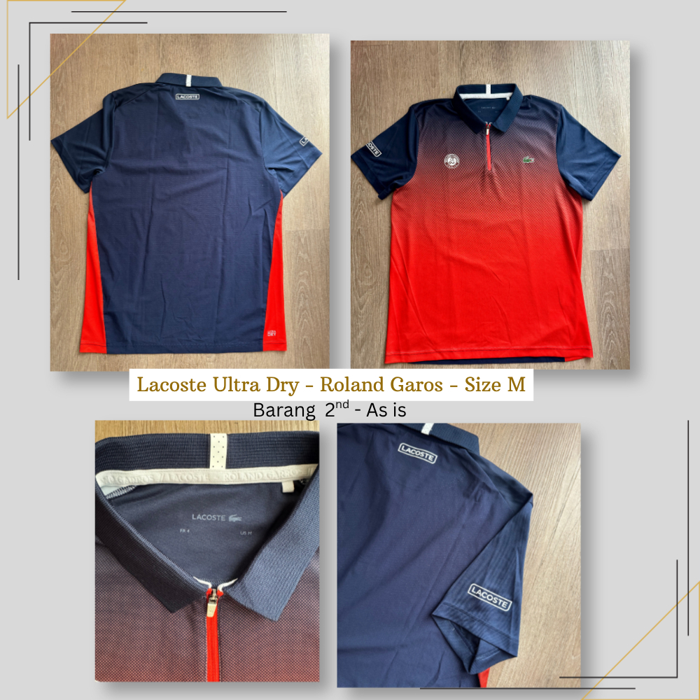Kaos Polo Lacoste / Kaos Sport Lacoste Ultra Dry / Preloved / Size M