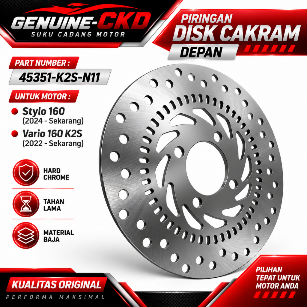 45351-K2S-N11 Piringan Disc Cakram Depan Honda K2S Vario 160 / Stylo 160